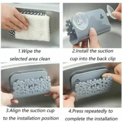 Spugna Spugna Porta Spugna Lavello Per Lavello Per Lavello Da Cucina Cestino Da Tavolo Scarico Liquido 2 Pezzi (grigio, Beige) -Wenko Negozio 100198829 3