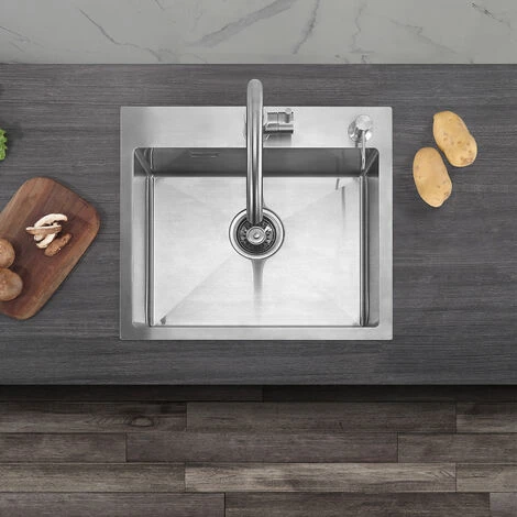 Cecipa Lavelli Da Cucina Una Vasca, Lavandino Cucina 50 X 45 X 18.5 Cm, Lavelli Quadrato Cucina In Acciaio Inox (Senza Distributore Di Sapone) 2 Cecipa Lavelli Da Cucina Una Vasca, Lavandino Cucina 50 X 45 X 18.5 Cm, Lavelli Quadrato Cucina In Acciaio Inox (Senza Distributore Di Sapone) - immagine 2