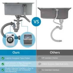 Cecipa Lavelli Da Cucina Una Vasca, Lavandino Cucina 50 X 45 X 18.5 Cm, Lavelli Quadrato Cucina In Acciaio Inox (Senza Distributore Di Sapone) 8 Cecipa Lavelli Da Cucina Una Vasca, Lavandino Cucina 50 X 45 X 18.5 Cm, Lavelli Quadrato Cucina In Acciaio Inox (Senza Distributore Di Sapone) -Wenko Negozio 10104692 4