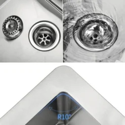 Auralum Lavello Incasso 1 Vasca 55x45 Cm Lavello Da Cucina Lavorato A Mano In Acciaio Inossidabile Spazzolato 7 Auralum Lavello Incasso 1 Vasca 55x45 Cm Lavello Da Cucina Lavorato A Mano In Acciaio Inossidabile Spazzolato -Wenko Negozio 10387296 3