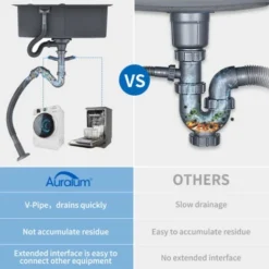 Auralum Lavello Incasso 1 Vasca 55x45 Cm Lavello Da Cucina Lavorato A Mano In Acciaio Inossidabile Spazzolato 8 Auralum Lavello Incasso 1 Vasca 55x45 Cm Lavello Da Cucina Lavorato A Mano In Acciaio Inossidabile Spazzolato -Wenko Negozio 10387296 4