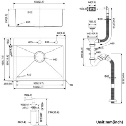 Auralum Lavello Incasso 1 Vasca 55x45 Cm Lavello Da Cucina Lavorato A Mano In Acciaio Inossidabile Spazzolato 9 Auralum Lavello Incasso 1 Vasca 55x45 Cm Lavello Da Cucina Lavorato A Mano In Acciaio Inossidabile Spazzolato -Wenko Negozio 10387296 5