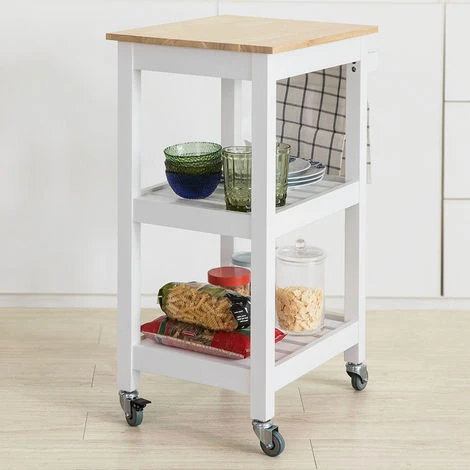 SoBuy Carrello Cucina Credenza Bianca L54P39A85cm,0 Cassetto FKW67-WN 2 SoBuy Carrello Cucina Credenza Bianca L54P39A85cm,0 Cassetto FKW67-WN - immagine 2