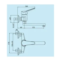 Miscelatore Lavello Cucina A Parete Piralla Ariel 0RE00062A16 Cromo -Wenko Negozio 10553151 2