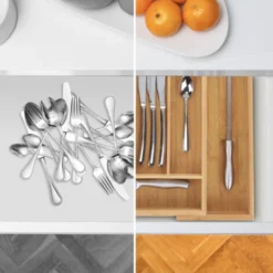 Relaxdays Portaposate Cassetto, Regolabile, Divisore In Bambù Salvaspazio, 5 - 7 Scomparti, Organizer Cucina, Naturale -Wenko Negozio 10719446 5