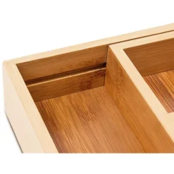 Relaxdays Portaposate Da Cassetto Estensibile, Porta Posate, HLP: 5 X 43 X 34 Cm, 5 - 7 Scomparti Estraibili, Naturale -Wenko Negozio 10719561 5