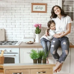 Relaxdays Carrello Da Cucina In Bambù E Legno, 4 Rotelle, Piano Di Lavoro In Marmo, HxLxP: 85,5 X 89,5 X 36 Cm, Naturale -Wenko Negozio 10720535 3