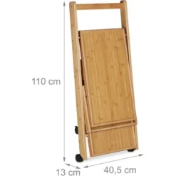 Relaxdays 10022164 Carrello Portavivande Da Portata, Bambù, Con Portabottiglie, HxLxP: 70 X 40,5 X 65 Cm, Marrone Chiaro -Wenko Negozio 10723412 5