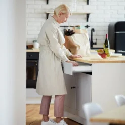 Relaxdays Portaposate Da Cassetto Estraibile Larghezza Variabile Da 5 A 7 Scomparti In Bambù HLP: 5,5x48,5x37cm Bianco -Wenko Negozio 10724133 3