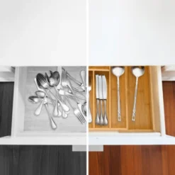 Relaxdays Portaposate Da Cassetto, In Bambù, Regolabile, HLP: 5x29-48x34 Cm, Vassoio Porta Posate, 7 Scomparti, Naturale -Wenko Negozio 10724724 5