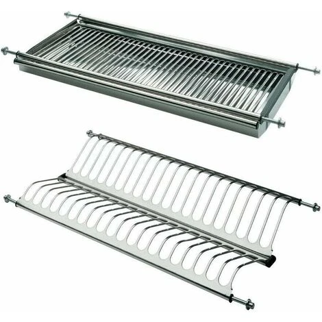 Scolapiatti Da Incasso In Acciaio Inox A Molle Regolabili , Kit Completo Con Raccogli Gocce Larghezza 60cm 1 Scolapiatti Da Incasso In Acciaio Inox A Molle Regolabili , Kit Completo Con Raccogli Gocce Larghezza 60cm