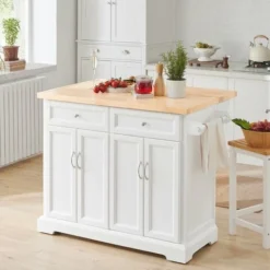 SoBuy Carrello Cucina Credenza Cucina Mobile Cucina Bianco Con Route Piano Allungabile Bianco FKW71-WN -Wenko Negozio 11027042 5