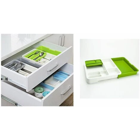 Cassetto Organaizer Per Posate Vassoio In Plastica Per Cassetto Estraibile 2 Cassetto Organaizer Per Posate Vassoio In Plastica Per Cassetto Estraibile - immagine 2
