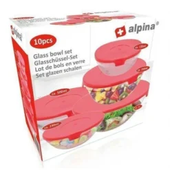 Set 10pz Contenitori Alimenti In Vetro Coperchio Contenitore Rotondo Plastica -Wenko Negozio 11213324 4