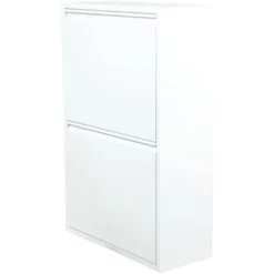 Mobileco 4 Secchi 18 Litri Lamiera Bianca, 60x93x25 Cm