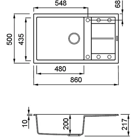 Lavello UNICO 410 86X50 1 Vasca + Gocciolatoio AVENA 51 2 Lavello UNICO 410 86X50 1 Vasca + Gocciolatoio AVENA 51 - immagine 2
