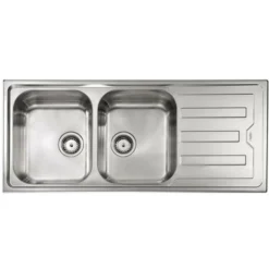 Lavello CRISTAL 116X50 2 Vasche Sinistre+ Gocciolatoio ACCIAIO INOX