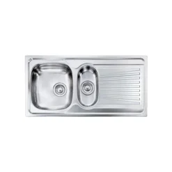 Lavello MONDIAL 100x50 2 Vasche Sinistre+ Gocciolatoio ACCIAIO INOX Finitura Satinato