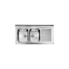 Lavello ROSSANA Appoggio 120X60 2 Vasche Sinistre ACCIAIO INOX