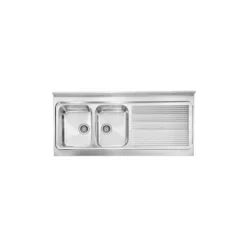 Lavello ROSSANA Appoggio 135X60 2 Vasche Destre+ Gocciolatoio ACCIAIO INOX