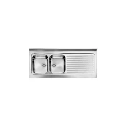 Lavello ROSSANA Appoggio 150X60 2 Vasche Sinistre+ Gocciolatoio ACCIAIO INOX