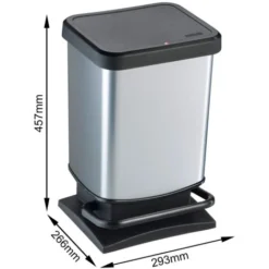 Rotho Pattumiera “Paso”, 20 Litri, Bidone Blocca Odori – 29.3x26.6x45.7 Cm Cestino In Materiale Plastico (PP) Effetto Acciaio Inox, Con Meccanismo A Pedale Per Aprire Il Bidone 7 Rotho Pattumiera “Paso”, 20 Litri, Bidone Blocca Odori – 29.3x26.6x45.7 Cm Cestino In Materiale Plastico (PP) Effetto Acciaio Inox, Con Meccanismo A Pedale Per Aprire Il Bidone -Wenko Negozio 12762590 3