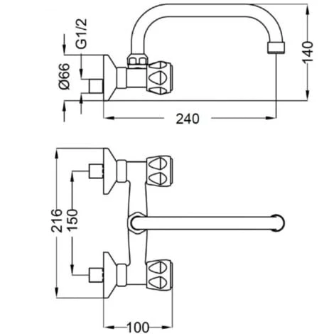 Rubinetto A Muro Parete Per Lavanderia O Cucina 2 Rubinetto A Muro Parete Per Lavanderia O Cucina - immagine 2