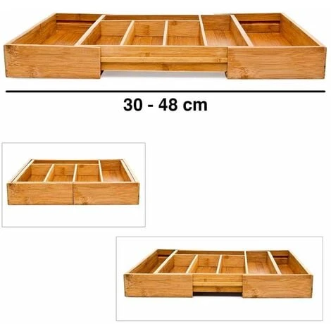 Portaposate Estensibile Da Cassetto Cucina Porta Posate In Legno Bambu 46x30cm 3 Portaposate Estensibile Da Cassetto Cucina Porta Posate In Legno Bambu 46x30cm - immagine 3