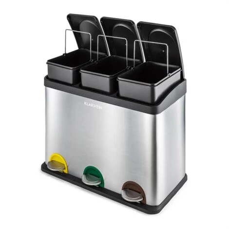 Klarstein Bidone In Acciaio Inox A Pedale Ecosistema 45 Litri Di Riciclaggio 4 Klarstein Bidone In Acciaio Inox A Pedale Ecosistema 45 Litri Di Riciclaggio - immagine 4