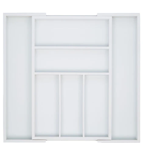 Relaxdays Portaposate Da Cassetto, Estraibile Larghezza Variabile, Da 5 A 7 Scomparti In Bambù HxLxP: 5x48x46 Cm, Bianco 1 Relaxdays Portaposate Da Cassetto, Estraibile Larghezza Variabile, Da 5 A 7 Scomparti In Bambù HxLxP: 5x48x46 Cm, Bianco