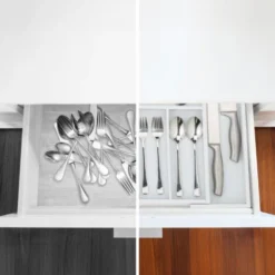 Relaxdays Portaposate Da Cassetto, Estraibile Larghezza Variabile, Da 5 A 7 Scomparti In Bambù HxLxP: 5x48x46 Cm, Bianco 9 Relaxdays Portaposate Da Cassetto, Estraibile Larghezza Variabile, Da 5 A 7 Scomparti In Bambù HxLxP: 5x48x46 Cm, Bianco -Wenko Negozio 14838014 5