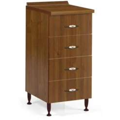 Cassettiera Per Cucina Legno Nobilitato 4 Cassetti Noce Antico Cm H 85x50x40
