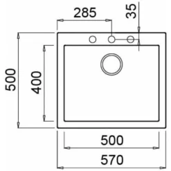 Elleci LGQ10540 Quadra 105 Lavello Granitek 57 Cm 1 Vasca Nero -Wenko Negozio 14928057 3
