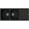 Elleci LGL50059 Living 500 Lavello Granitek Gocciolatoio Reversibile 2 Vasche 116 Cm Antracite