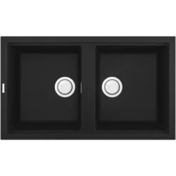 Elleci LGB45040 Best 450 Lavello Granitek 2 Vasche 86 Cm Nero