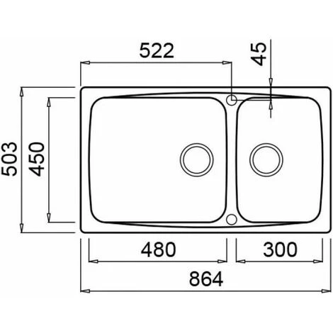 Elleci LGF45051 Fox 450 Lavello Granitek 2 Vasche 86 Cm Avena 3 Elleci LGF45051 Fox 450 Lavello Granitek 2 Vasche 86 Cm Avena - immagine 3