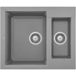 Elleci LGY15048 Easy 150 Lavello Granitek 1 Vasca E Mezza 60 Cm Grigio Cemento