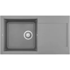 Elleci LGY29048 Easy 290 Lavello Granitek Gocciolatoio Reversibile 1 Vasca 78 Cm Grigio Cemento