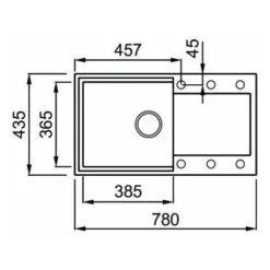 Elleci LGY29048 Easy 290 Lavello Granitek Gocciolatoio Reversibile 1 Vasca 78 Cm Grigio Cemento -Wenko Negozio 14991013 3