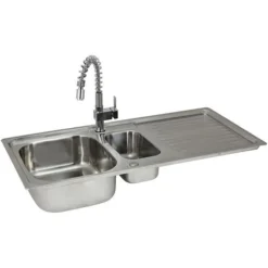 Lavandino Da Cucina In Acciaio Inossidabile 105cm X 50cm Con Rubinetto Rainbow