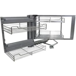 Kukoo - 4 Cestelli In Acciaio Inossidabile Per Mobile Ad Angolo Cieco 90-100cm, Mano Sinistra