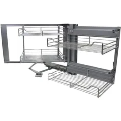 Kukoo - 4 Cestelli In Acciaio Inossidabile Per Mobile Ad Angolo Cieco 90-100cm, Mano Destra