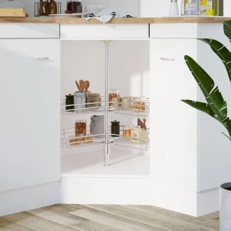 Cestello Metallico A 2 Livelli Argento Rotabile 270° 71x71x80cm VidaXL 2 Cestello Metallico A 2 Livelli Argento Rotabile 270° 71x71x80cm VidaXL - immagine 2