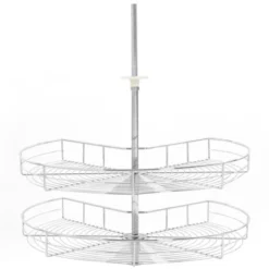 Cestello Metallico A 2 Livelli Argento Rotabile 270° 71x71x80cm VidaXL 8 Cestello Metallico A 2 Livelli Argento Rotabile 270° 71x71x80cm VidaXL -Wenko Negozio 15093894 4