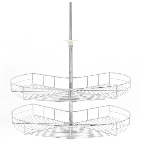 Cestello Metallico A 2 Livelli Argento Rotabile 270° 71x71x80cm VidaXL 4 Cestello Metallico A 2 Livelli Argento Rotabile 270° 71x71x80cm VidaXL - immagine 4