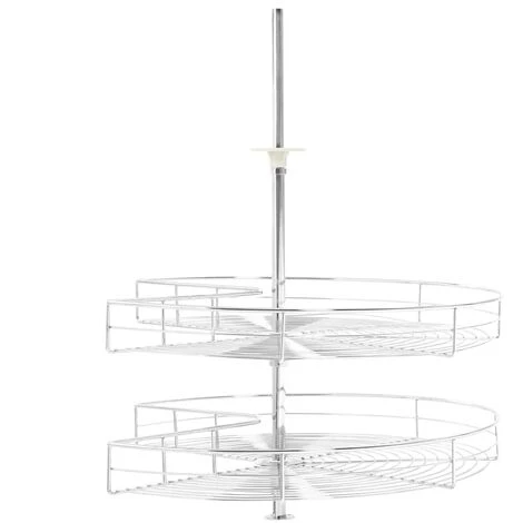 Cestello Metallico A 2 Livelli Argento Rotabile 270° 71x71x80cm VidaXL 5 Cestello Metallico A 2 Livelli Argento Rotabile 270° 71x71x80cm VidaXL - immagine 5