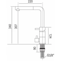 Miscelatore Lavello Cucina A 3 Uscite Canna Abbattibile Rub.Magistro QD302 Cromo -Wenko Negozio 16121811 3