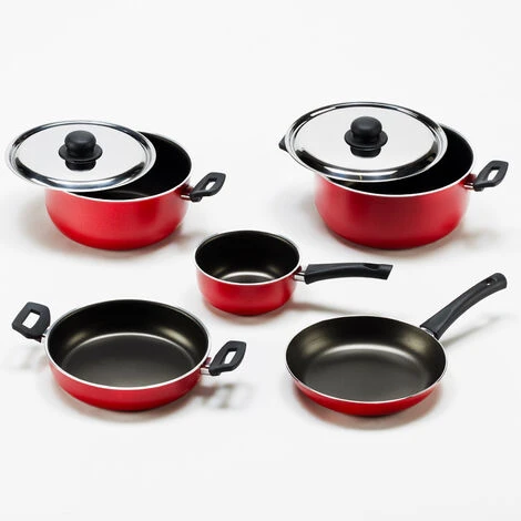 Set Batteria Di Pentole Padelle Coperchi Antiaderente 7 Pezzi Vivace 2 Set Batteria Di Pentole Padelle Coperchi Antiaderente 7 Pezzi Vivace - immagine 2
