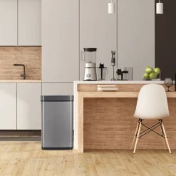 Pattumiera 60 L Con Sensore Di Movimento, Contenitore Rifiuti, Bidoncino Spazzatura In Acciaio Inox, A Batterie, Grigio -Wenko Negozio 16526862 3