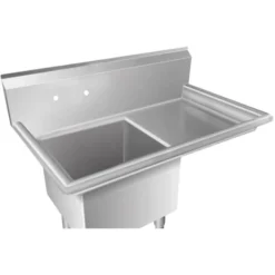 Lavello Industriale Acciaio Inox 1 Vasca Con Gocciolatoio A Destra E Alzatina -Wenko Negozio 16809759 3